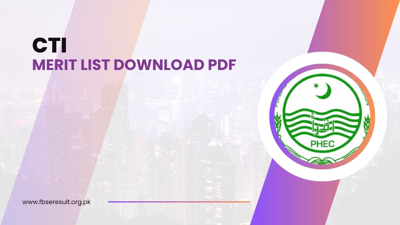 CTI merit List Download pdf